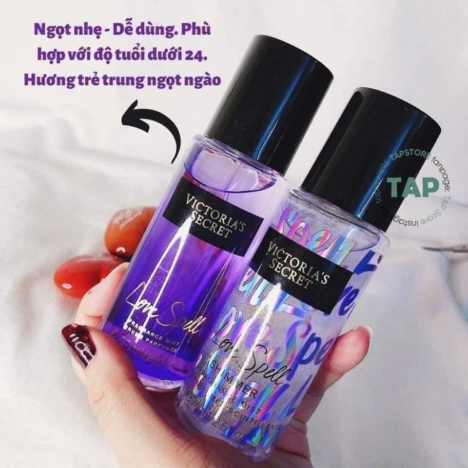 Xịt thơm set 2 chai - Xịt thơm vic Set 2 Chai- Xịt thơm body Màu tím- xịt Thơm Body Amber