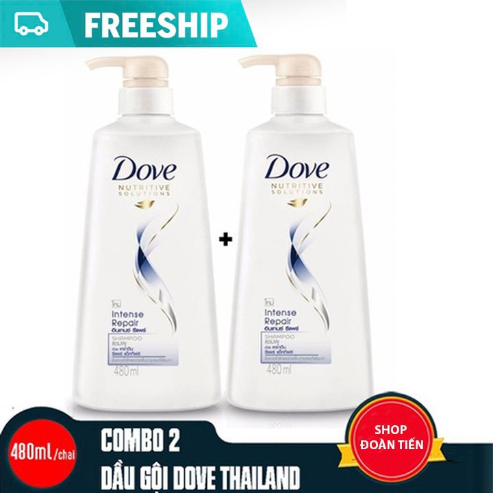 Combo 2 Chai Dầu gội Dove Thái Lan 450ml siêu mềm mượt mẫu mới