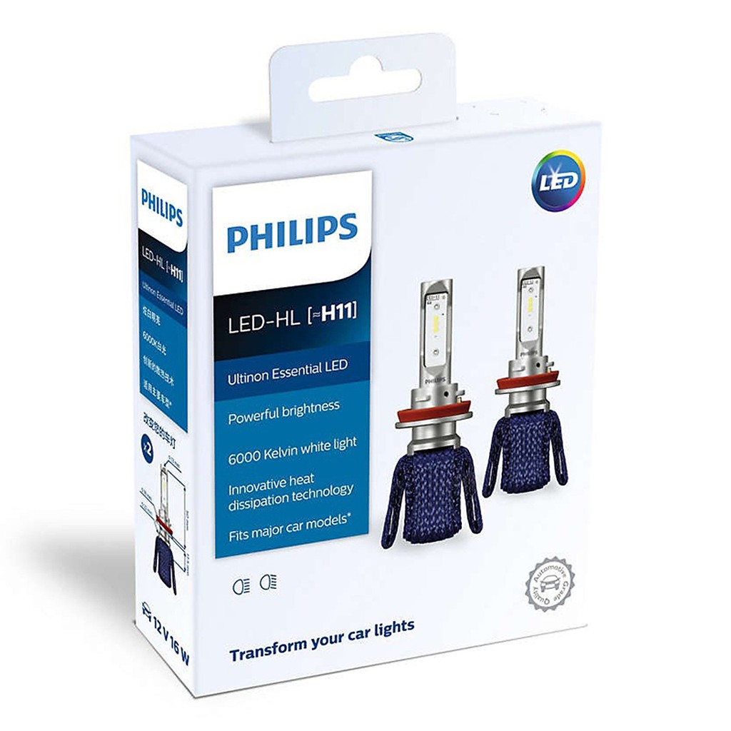 [HCM]BÓNG ĐÈN Ô TÔ PHILIPS BÓNG ĐÈN XE HƠI PHILIPS LED H11 11362UEX2 6000K ĐÈN LED COS PHA GẦM PHILIPS H11 12V
