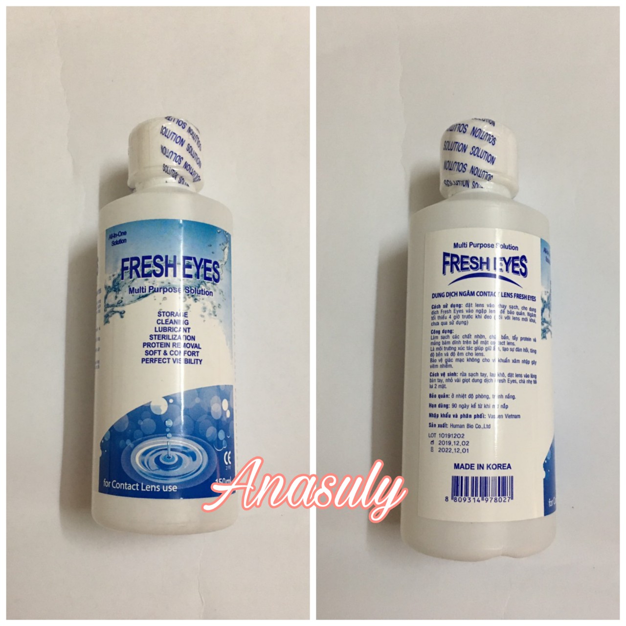 Nước ngâm lens - chuyên dụng Fresh Eyes dung lượng 150ml. Anasuly
