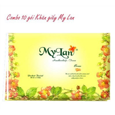 [HCM]Khăn giấy mỹ lan dạng ví đôi (10 bịch nhỏ) có hương thơm dịu nhẹ chất liệu giấy dai và mềm mại thấm nước tốt không chất hoá học sử dụng an toàn tuyệt đối