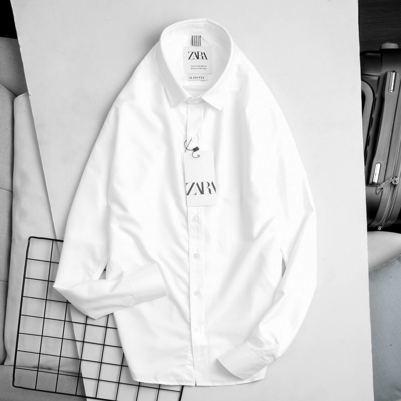 Áo sơ mi nam trắng công sở màu sắc đen ,trắng,xám,xanh coban chất liệu co vải chống nhăn co giãn nhẹ dáng áo ôm body slim fit kiểu dáng trẻ trung - bat