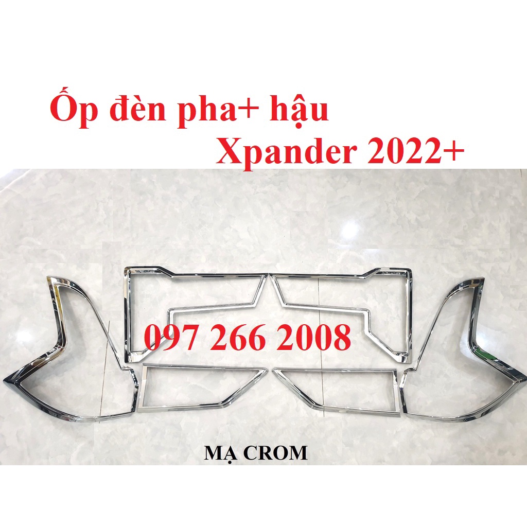 Ốp viền đèn pha, hậu xe xpander 2022, 2023 mạ crom cao cấp