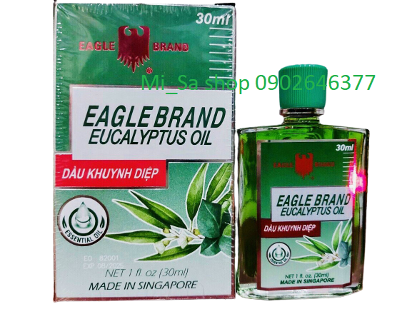 HCMDẦU KHUYNH DIỆP CON Ó EAGLE BRAND EUCALYPTUS OIL 30ml 2 nắp hàng thật
