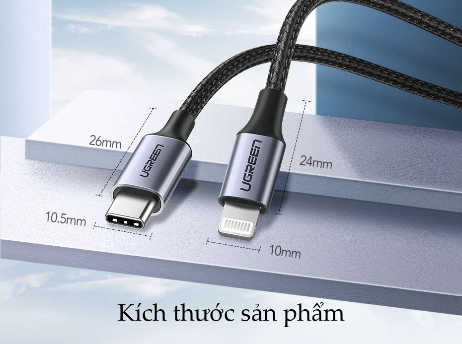 Cáp sạc nhanh USB-C sang Lightning MFI UGREEN US304 - Sạc nhanh 50% trong 30 phút cho iPhone 11 Pro Max / iPhone Xs Max / iPhone XR / iPhone 8 Plus, dài từ 0.25 - 2m Cáp sạc nhanh USB-C sang Lightning MFI UGREEN US304 - Sạc nhanh 50% trong 30 phút cho iPhone 11 Pro Max / iPhone Xs Max / iPhone XR / iPhone 8 Plus, dài từ 0.25 - 2m