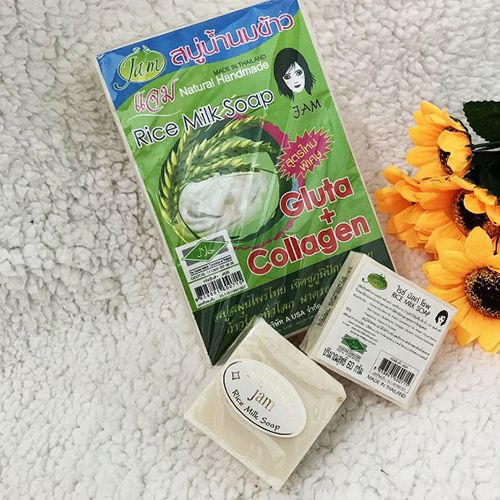 Xà Phòng Sữa Gạo Rửa Mặt Rice Milk Soap Thái Lan(2 cục)