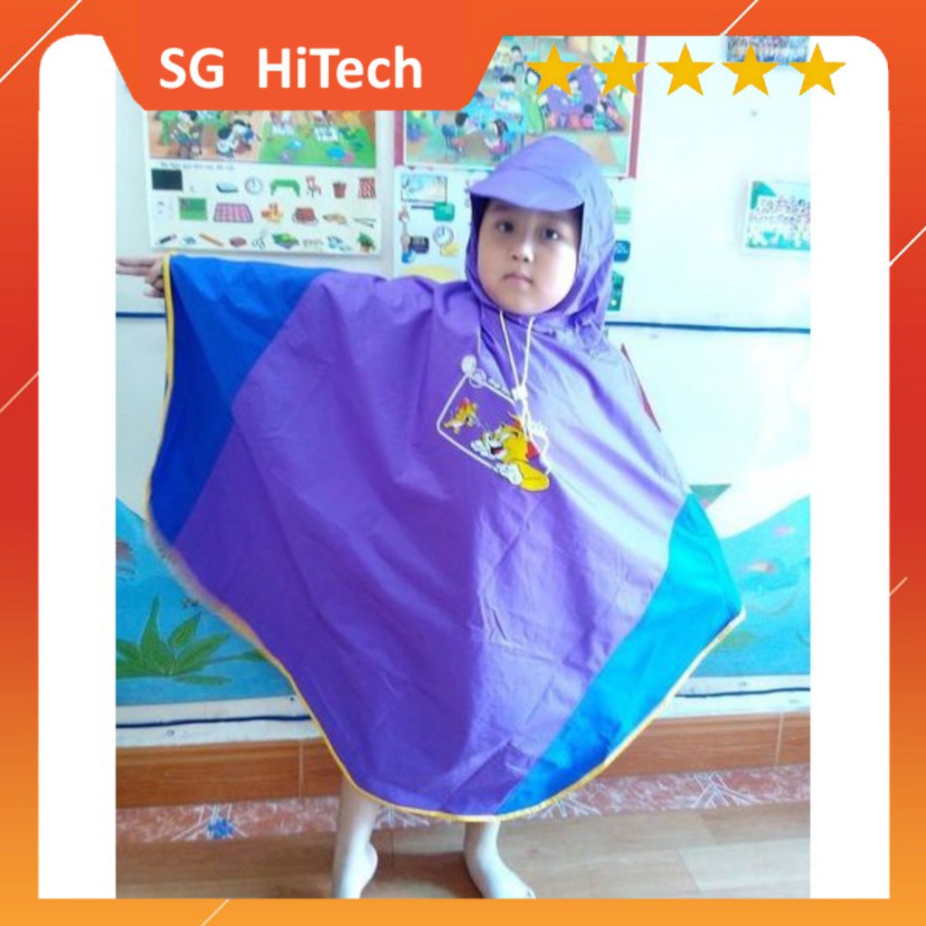 Áo mưa cho trẻ doraemon chống thấm, áo mưa cánh dơi cho bé