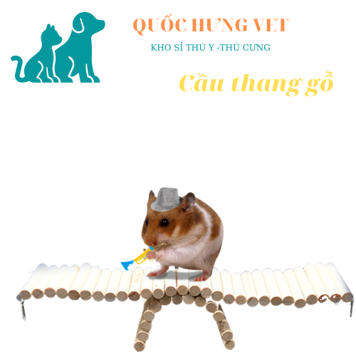 Cầu thang gỗ cho hamster - quốc hưng vet