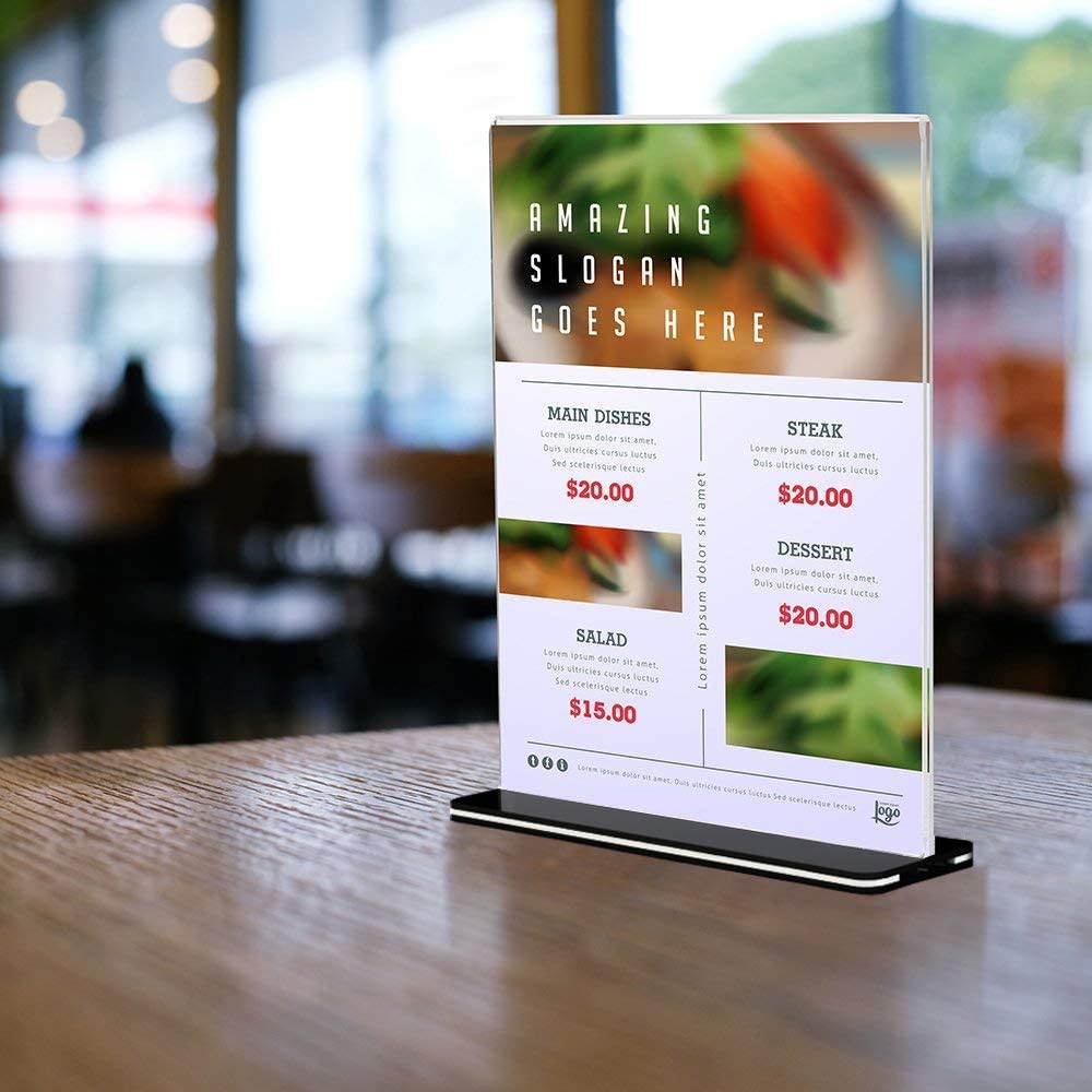 Kệ mica để bàn, menu mica a6 - kt 100x150mm
