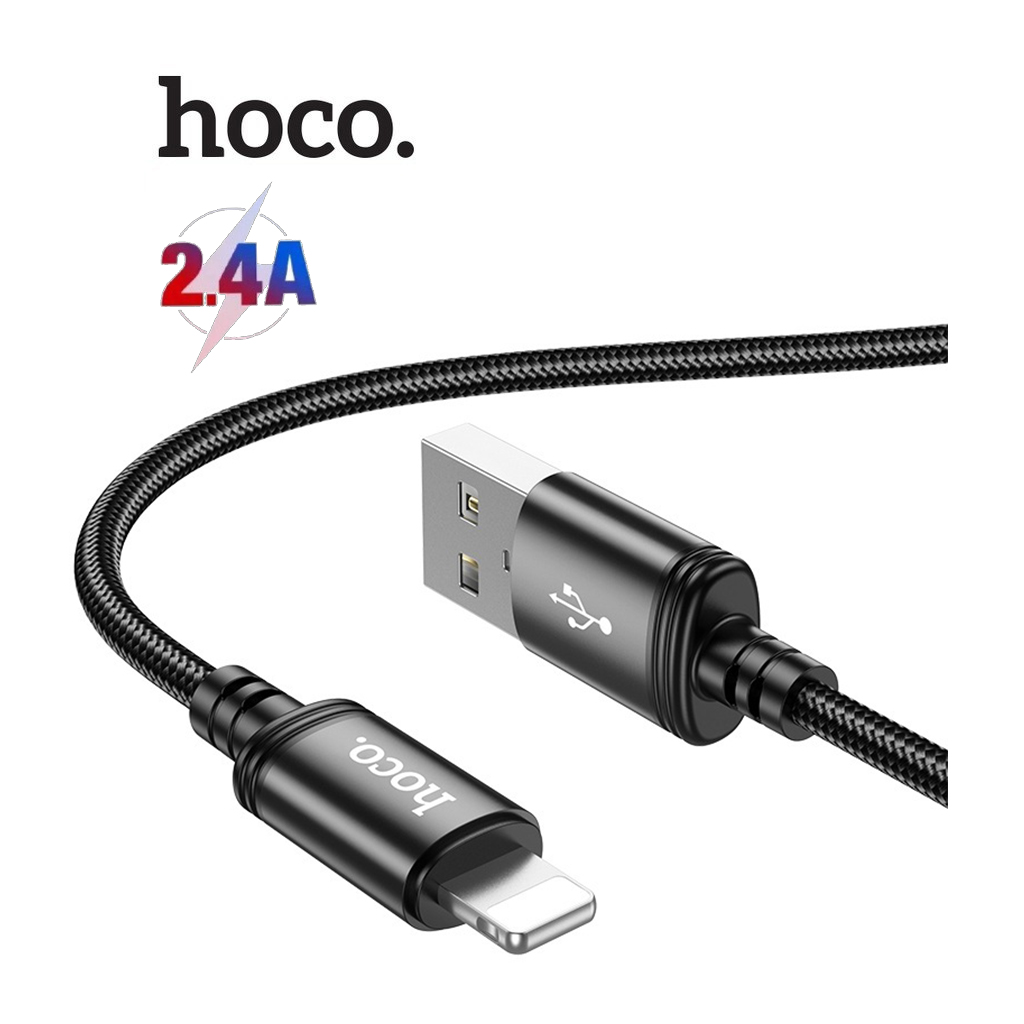Cáp sạc 2.4A Hoco X89 Lightning vải dù bện chống rối cho iPhone/iPad dài 1M