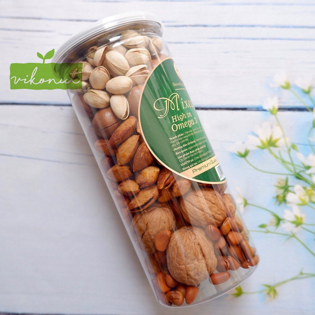 Mix hạt 6 loại hạt macca, óc chó, hạnh nhân, dẻ cười, thông, hồ đào