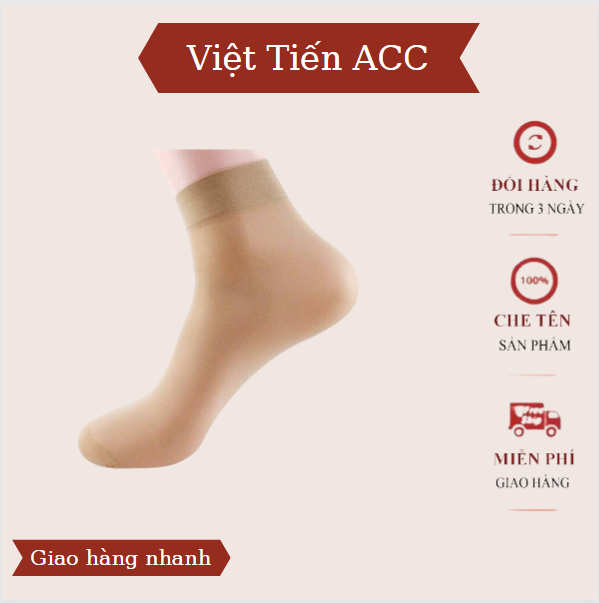 Bộ10 đôi tất giấy hàn quốc siêu dai mềm mịn chống nắng,chất liệu tất đàn hồi cao,ôm chặt chân,không lo dão sau thời gian dài sử dụng AC-27 Việt Tiến