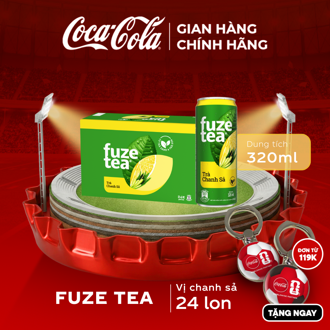 [SIÊU SALE ] Thùng 24 Lon Trà Fuze Tea Trà Chanh Với Sả + Chống Oxy Hóa TPP-C 320ml/Lon Sale 25.05 Coca-Cola Chính Hãng_LD