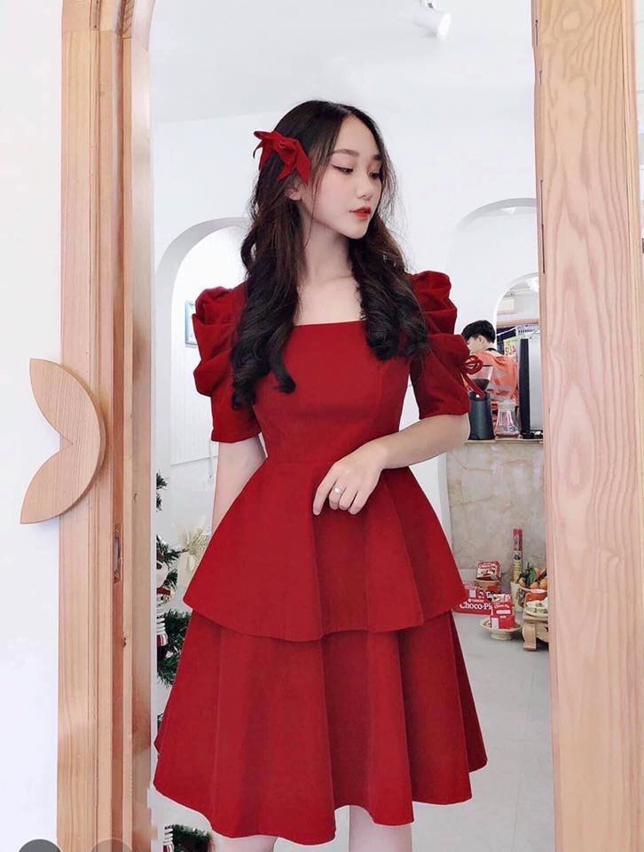 [KÈM ẢNH THẬT] Váy đầm nữ Đầm dự tiệc dáng xòe 2 tầng dễ thương, xinh xắn (D-316A)