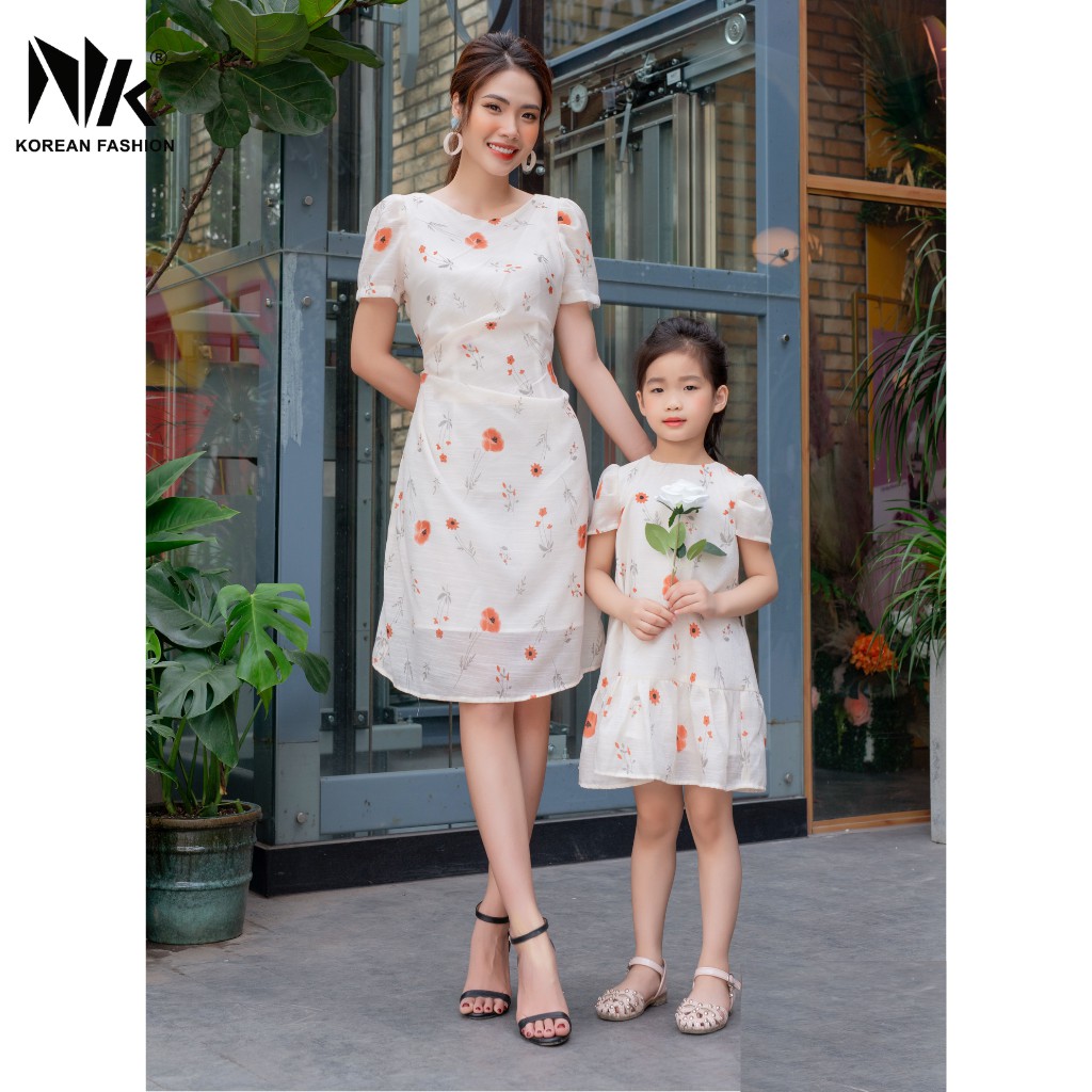 Set váy đôi mẹ và bé tơ lụa cao cấp