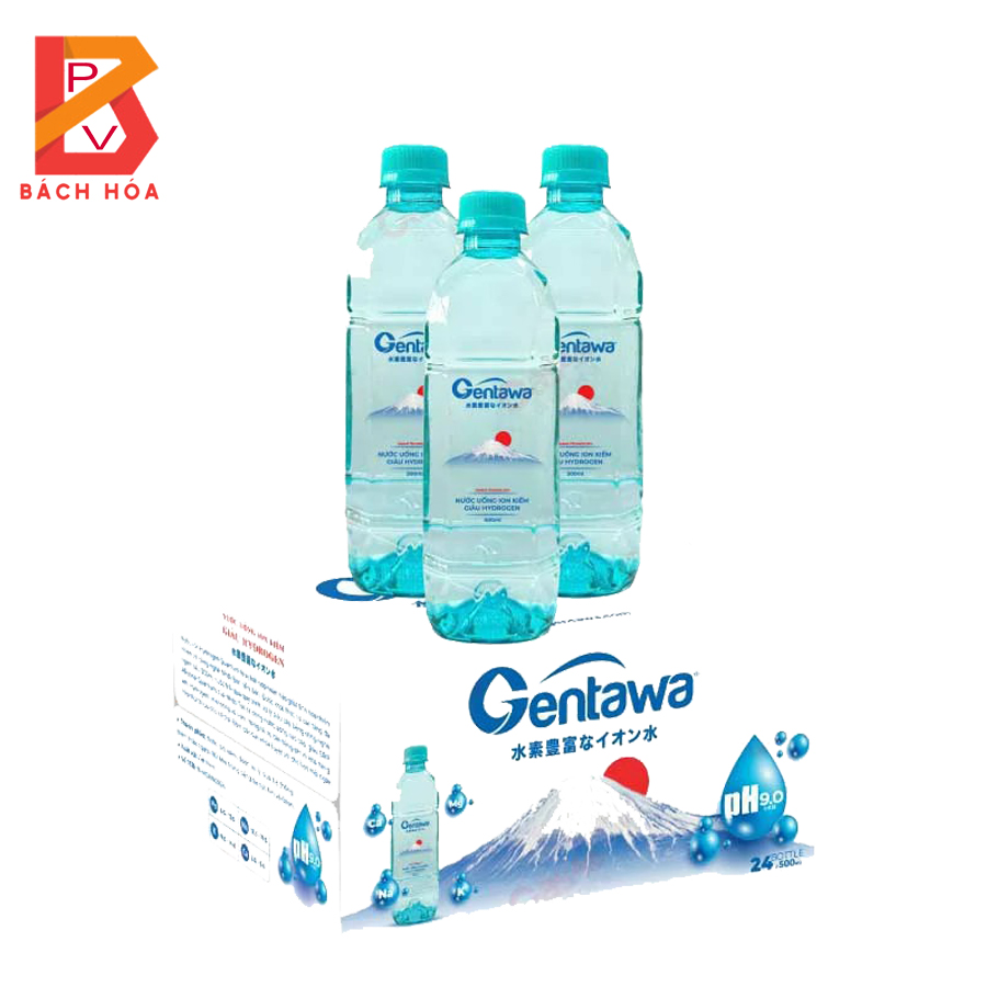 [GIAO HỎA TỐC HCM ] Thùng 24 chai Nước Gentawa Ion kiềm hydrgen 500ml  - BÁCH HÓA PHÚC VINH