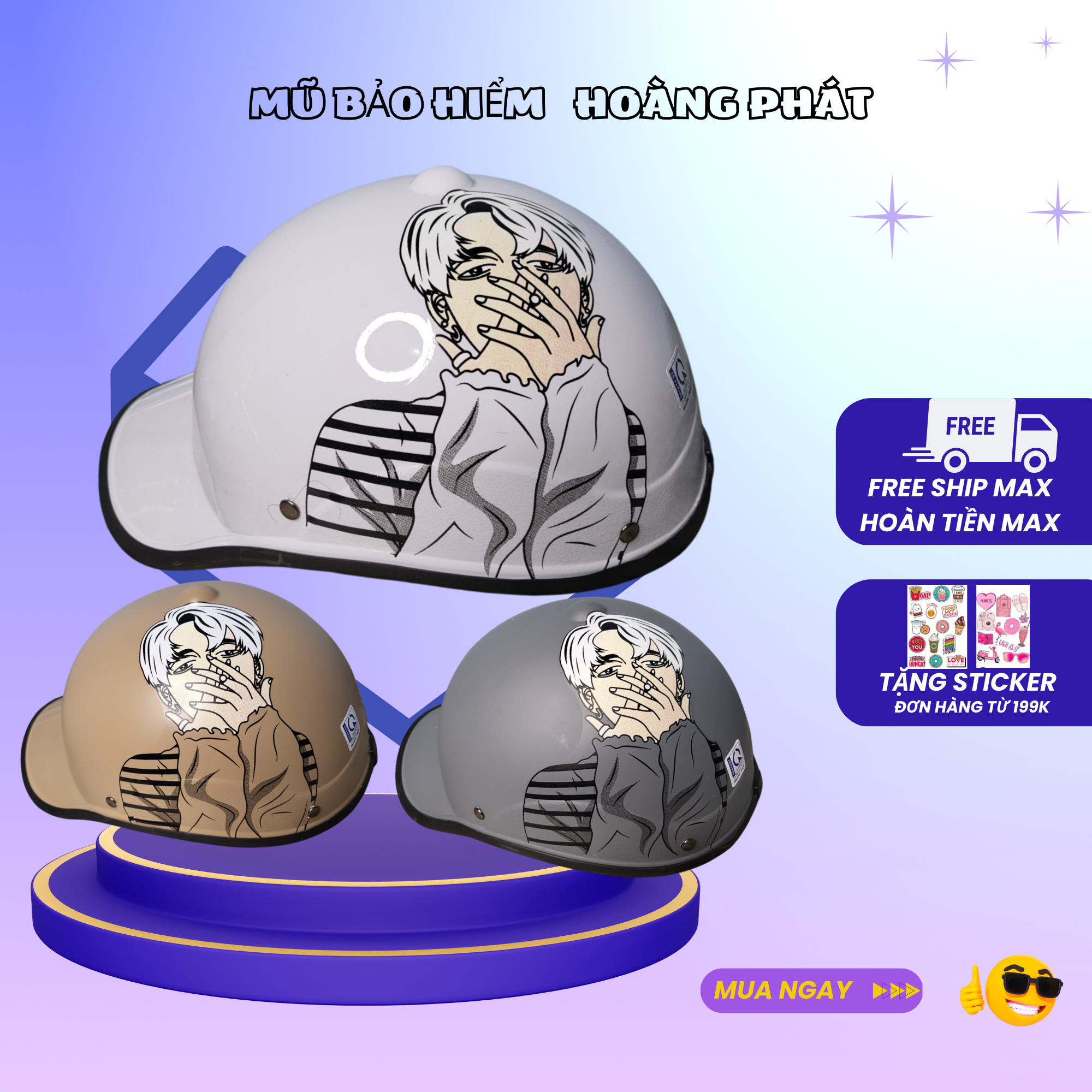 Nón bảo hiểm nam mỏ kết lưỡi trai gọn nhẹ thời trang, mỏ kết dài che nắng tốt { CÓ SỈ }