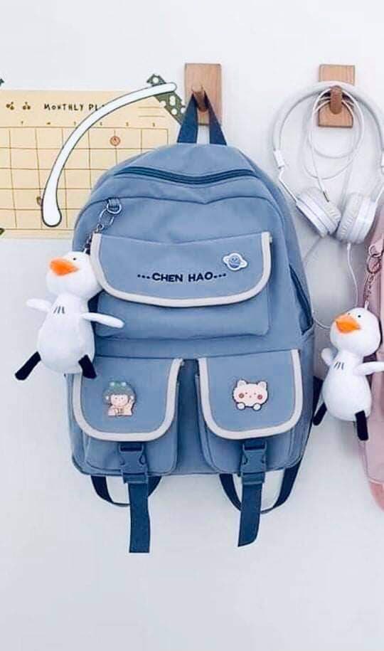 BALO CHEN HAO STICKER DỄ THƯƠNG  VẢI BỐ