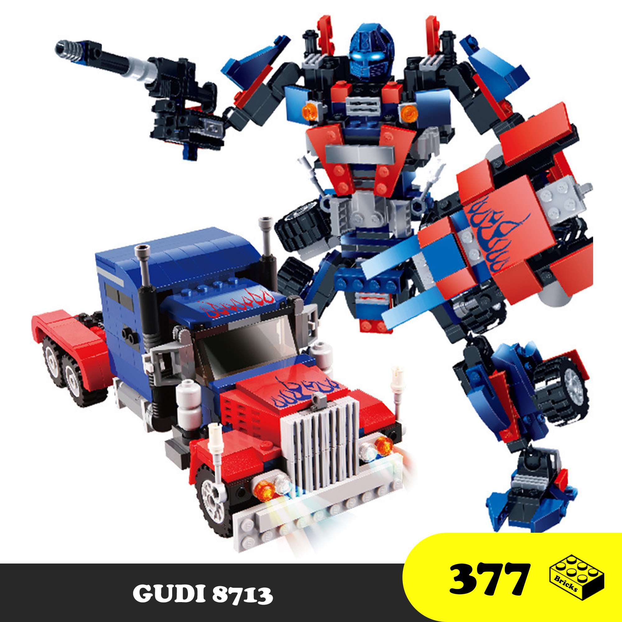 Lego Lắp Ráp Autobot Optimus Prime - Lego GUDI 8713 Robot biến hình Xe Tải hạng nặng Optimus