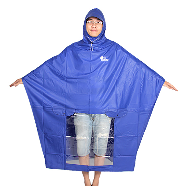 Áo mưa cánh dơi, có lỗ chui cho gương và đèn xe máy