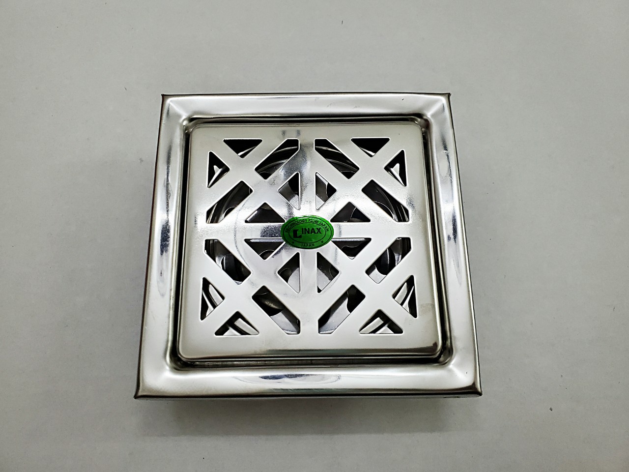 [Q.Tân Bình] Hố ga thoát nước sàn toletphễu thoát sàn Inox bóng 12x12cm.