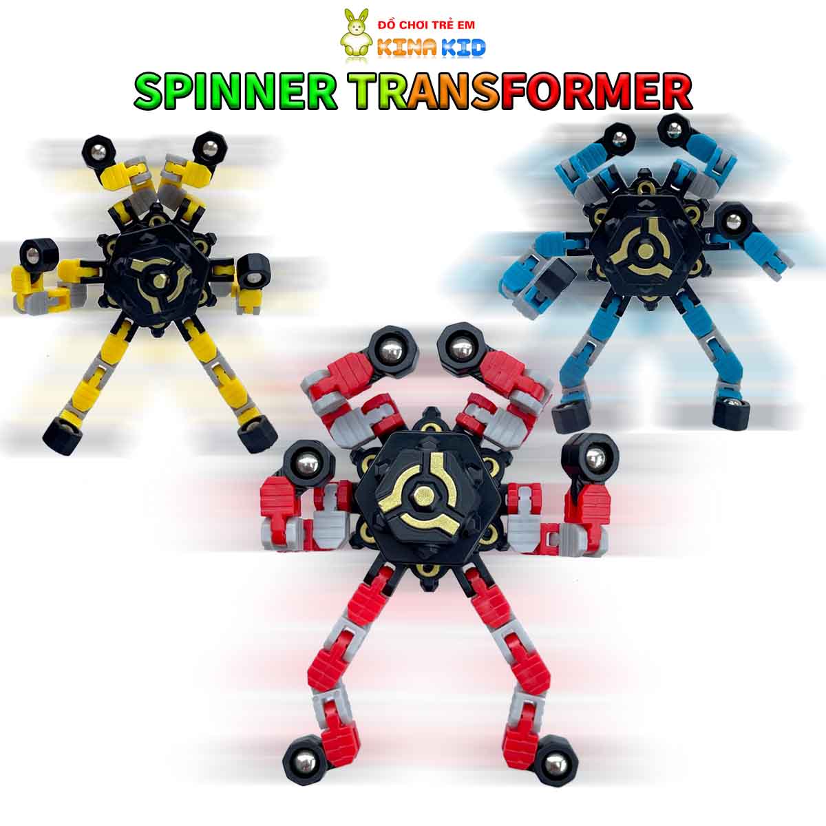 Figet Spinner Robot Biến Hình Thông Minh Cao Cấp, Đồ Chơi Giảm Căng Thẳng, Phát Triển Tư Duy Cho Bé