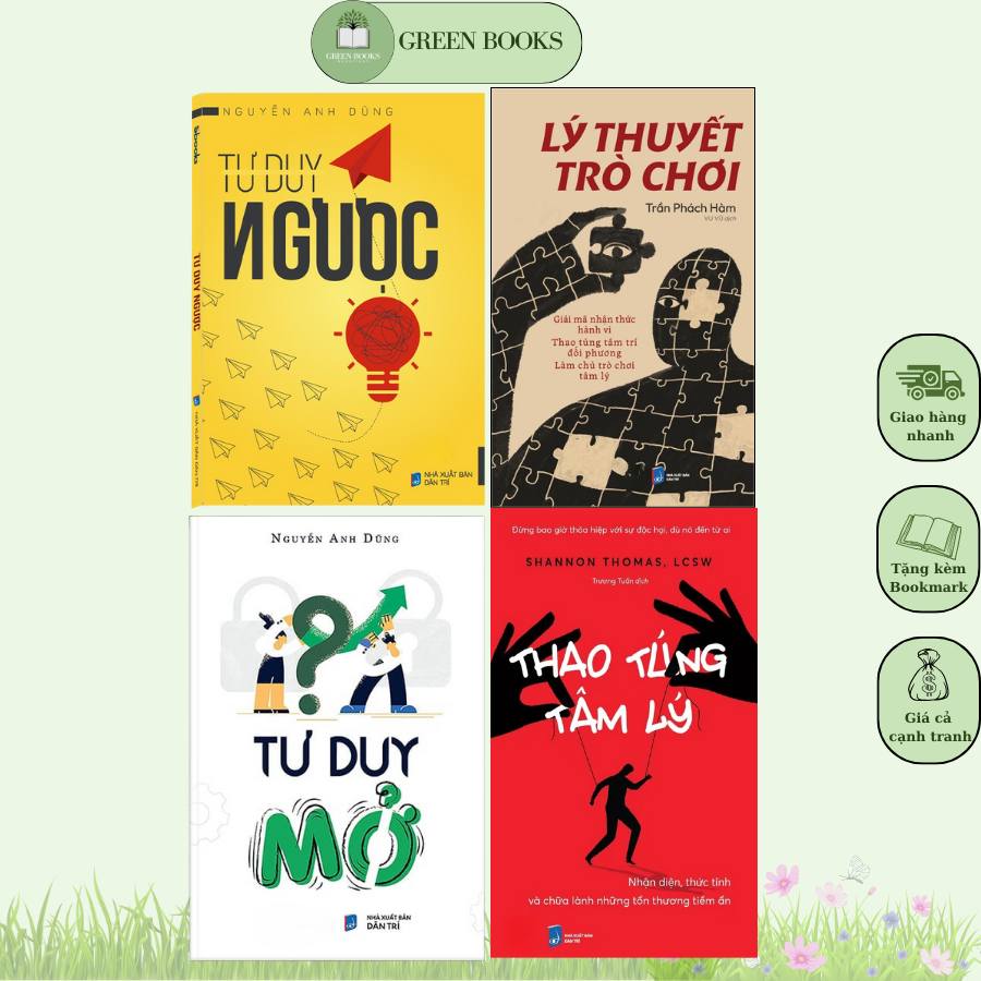 Combo 4 Cuốn Sách: Tư duy mở + Tư Duy Ngược + Thao Túng Tâm Lý + Lý