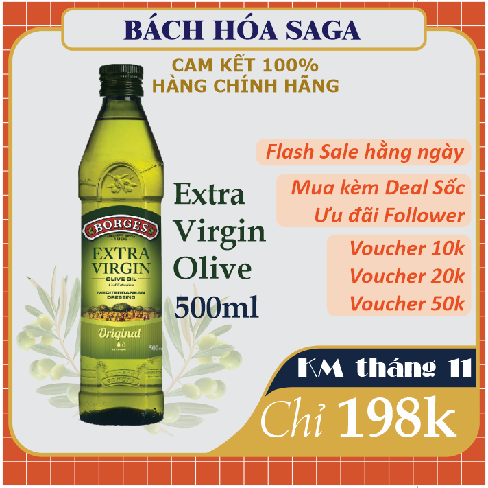 Dầu Oliu Siêu Nguyên Chất Extra Virgin Borges Cao Cấp