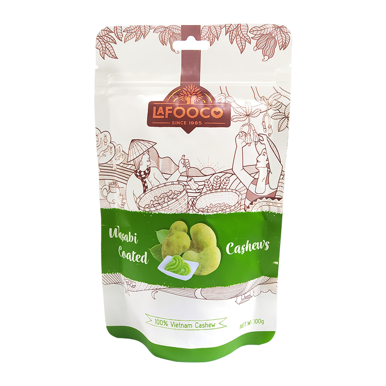 Hạt điều wasabi lafooco túi 100g