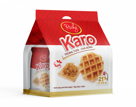 Bánh Karo chà bông sợi gà (1 túi 6 cái)