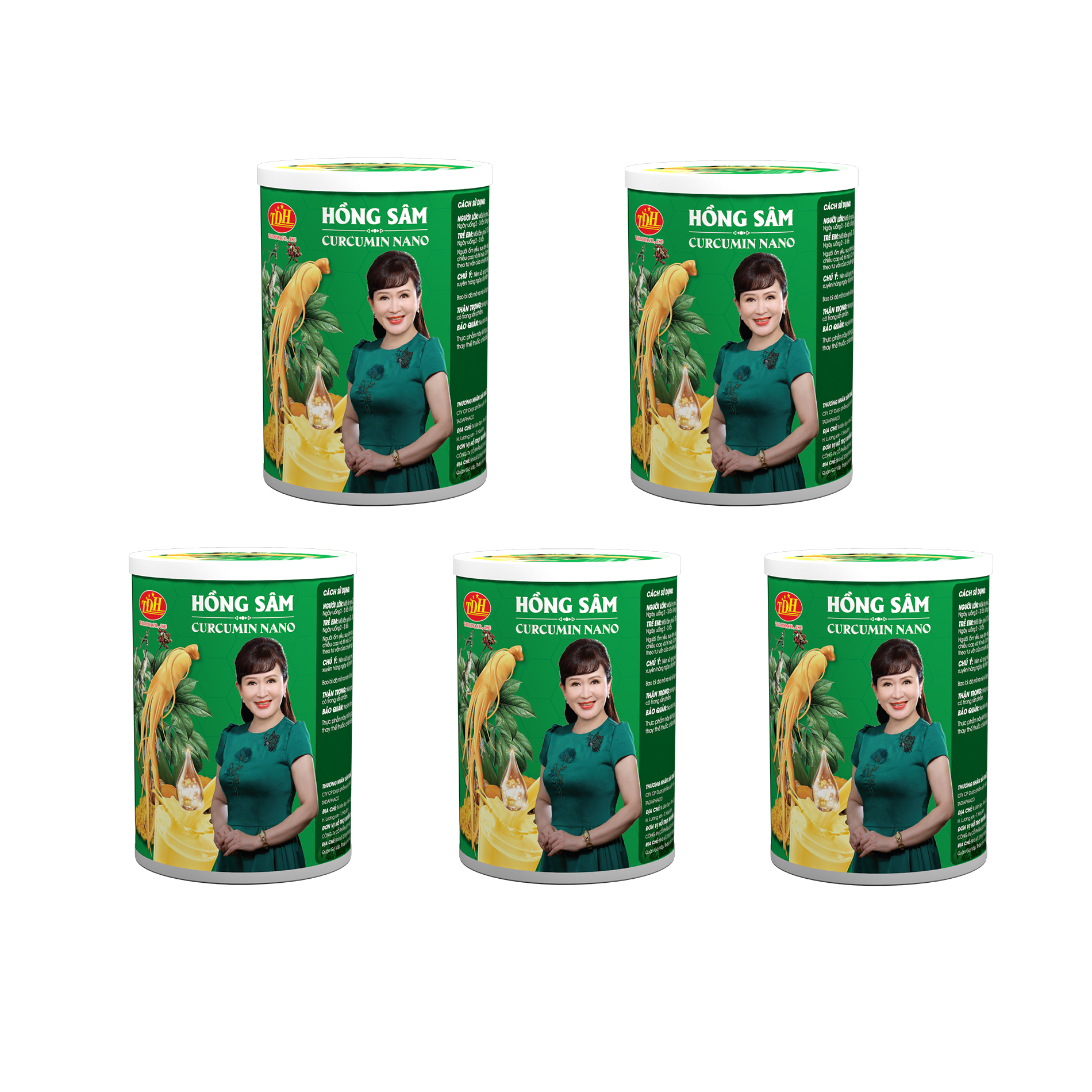 5 Hộp Hồng Sâm Curcumin Nano 900g