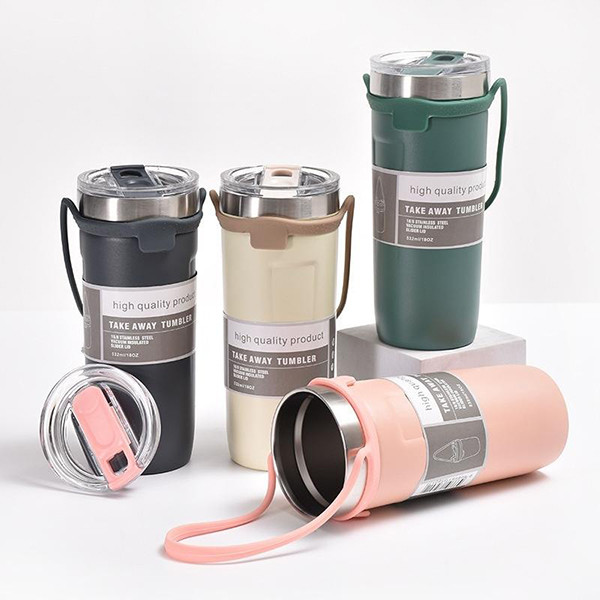 Ly giữ nhiệt - Cốc Giữ Nhiệt TUMI 710ml, bình giữ nhiệt inox 304 cao cấp có quai xách silicon. Giữ nhiệt được 6-12 tiếng