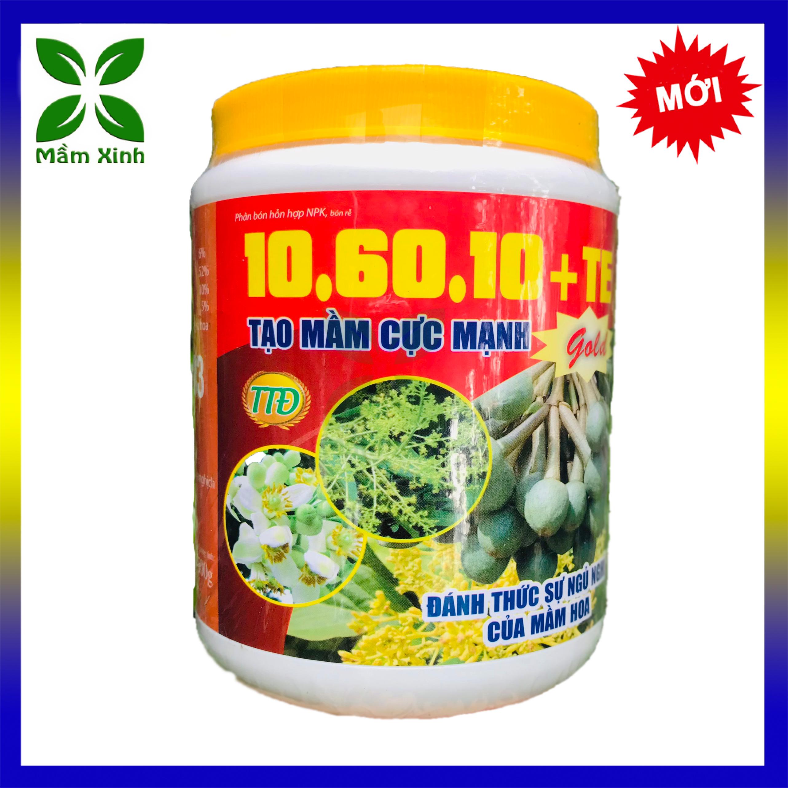 Hủ 500gram PHÂN BÓN TẠO MẦM HOA NPK 10-60-10 kích thích ra hoa đồng loạt, tạo mầm cực mạnh, ra hoa đồng loạt