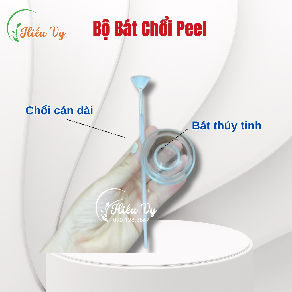 Bộ bát thủy tinh và chổi peel da