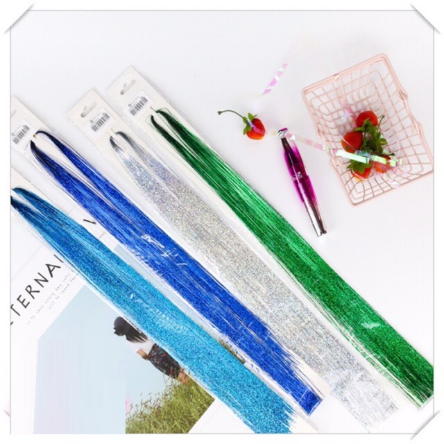 Set 130 sợi line dây kim tuyến nối tóc lấp lánh xinh đẹp thời trang