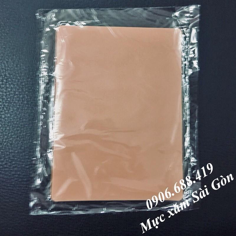 Da giả phun xăm trơn hồng 19x14.5cm