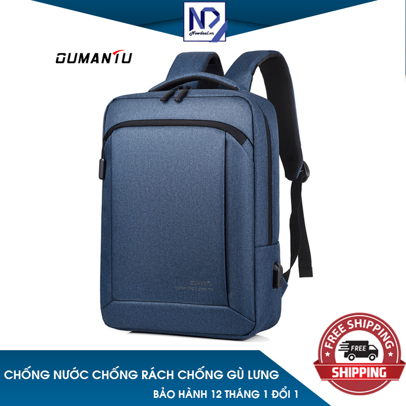 [BALO NHẬP KHẨU] Balo Laptop Đa Năng Kháng Nước Chống Rách Aumantu - Tích Hợp USB Gắn Ngoài