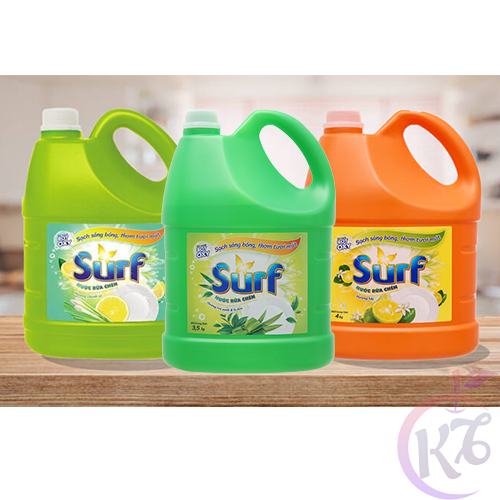 Nước rửa chén Surf bọt oxy can 3.6kg sạch bóng dầu mỡ, khử mùi hiệu quả