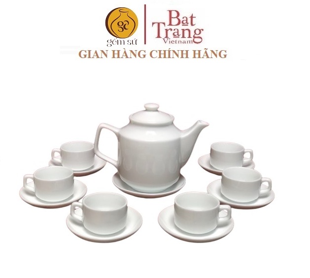 Bộ ấm chén dáng vuông cỡ lớn 700 ml, có đĩa lót
