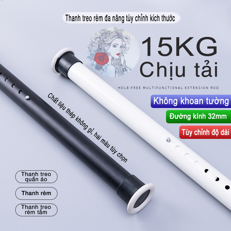 Thanh treo rèm đa năng mới - Không cần khoan tường cao cấp Thép không gỉ Mã 01