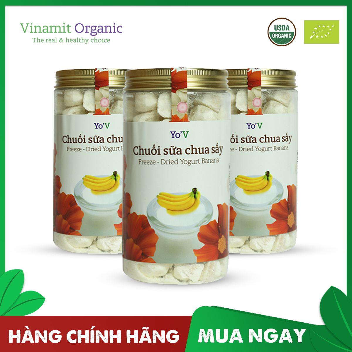 Sữa chua sấy YoV VINAMIT CHUỐI 90g (Lon)