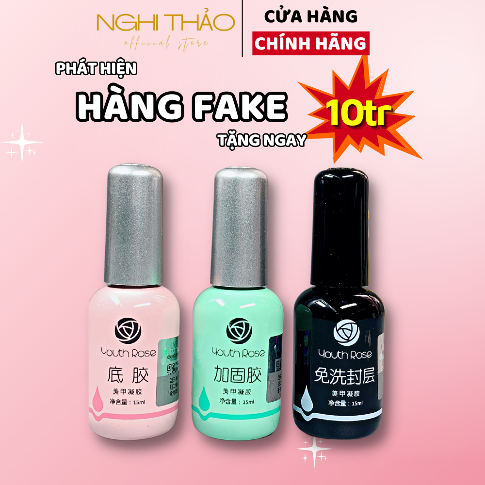 Base top hoa hồng, sơn liên kết móng Nghi Thảo 15ml