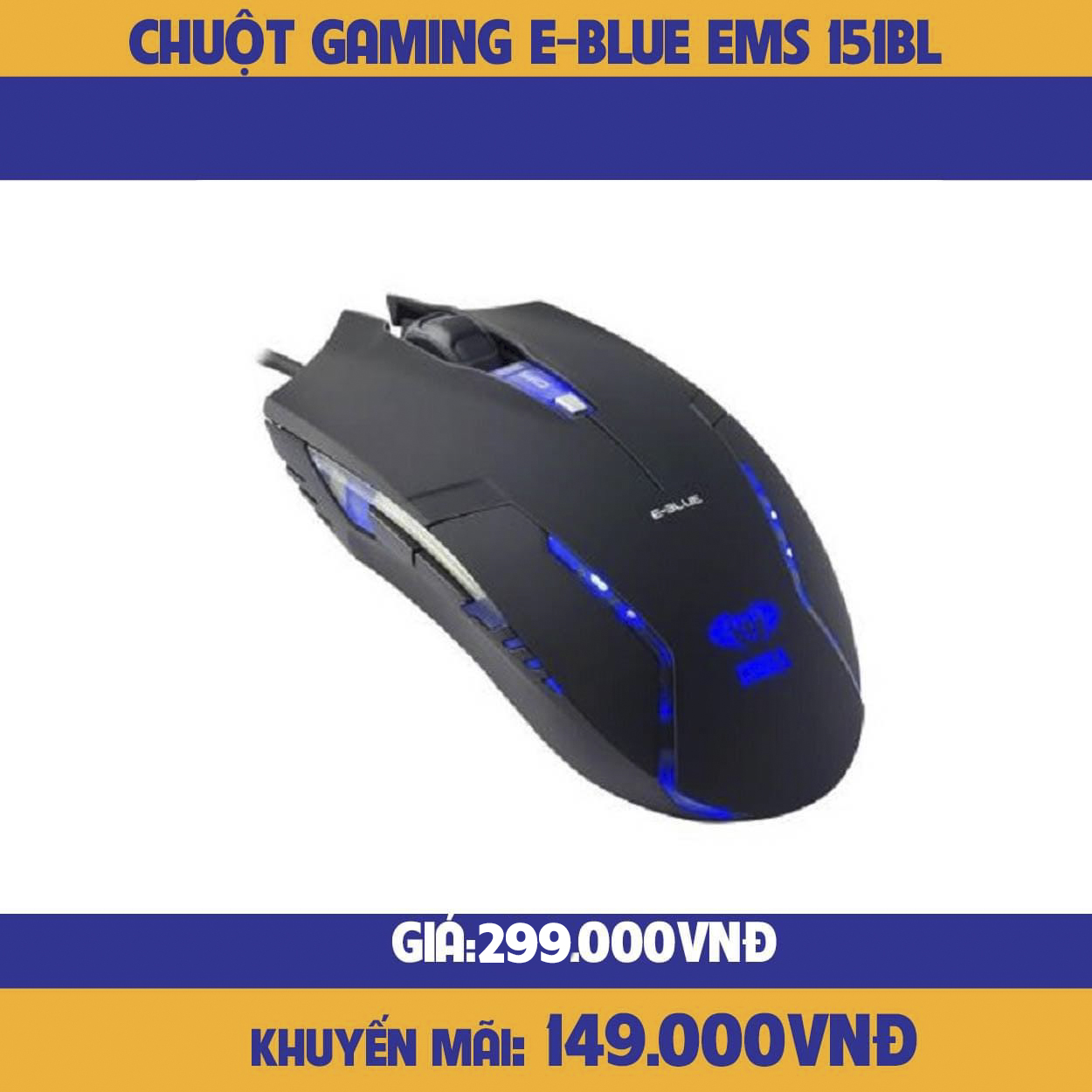 Chuột gaming e-blue cobra ems 151bl- hàng chính hãng