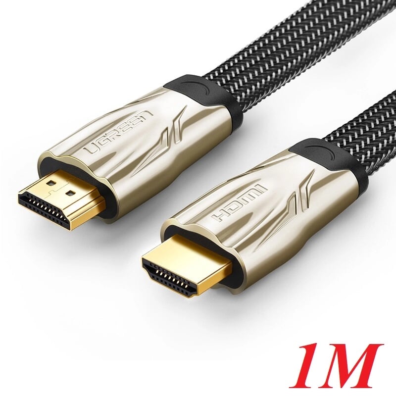 Ugreen 10250 1m màu đen cáp tín hiệu hdmi vỏ bọc lưới cao cấp cáp dẹt hd102