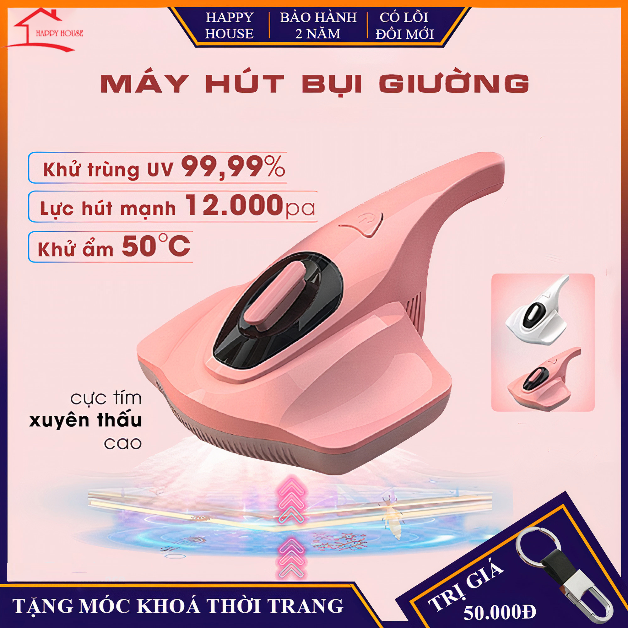 Máy hút bụi giường nệm diệt khuẩn bằng tia UV hút bụi sofa đệm giường lọc sạch bụi mịn đánh bay bụi bẩn bảo hành 2 năm lỗi đổi mới trong 7 ngày đầu