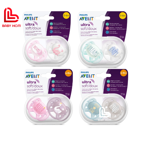 Ty Ngậm Siêu Mềm Philips AVENT Ultra Soft Cho Bé 0 - 6 -18 Tháng