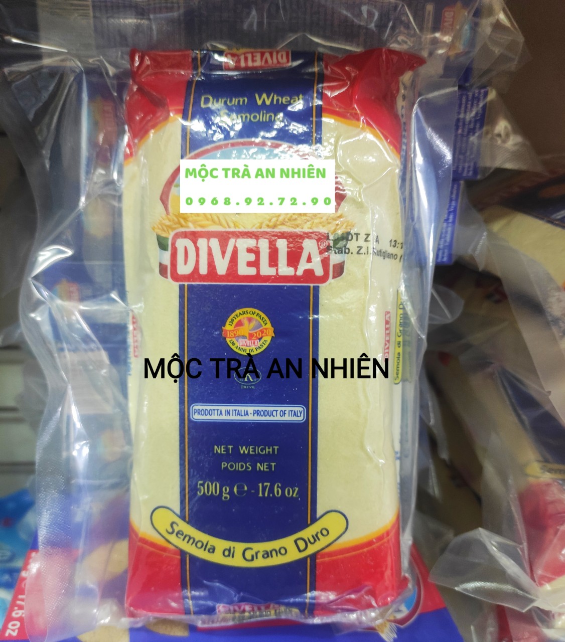 Bột Lúa Mì Nguyên Cám Semolina Drum Wheat hiệu Divella Túi 500 Gram