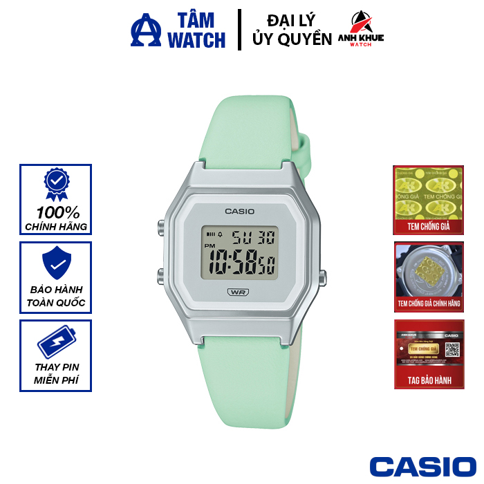 Đồng hồ nữ dây da casio standard chính hãng anh khuê la680wel-3df