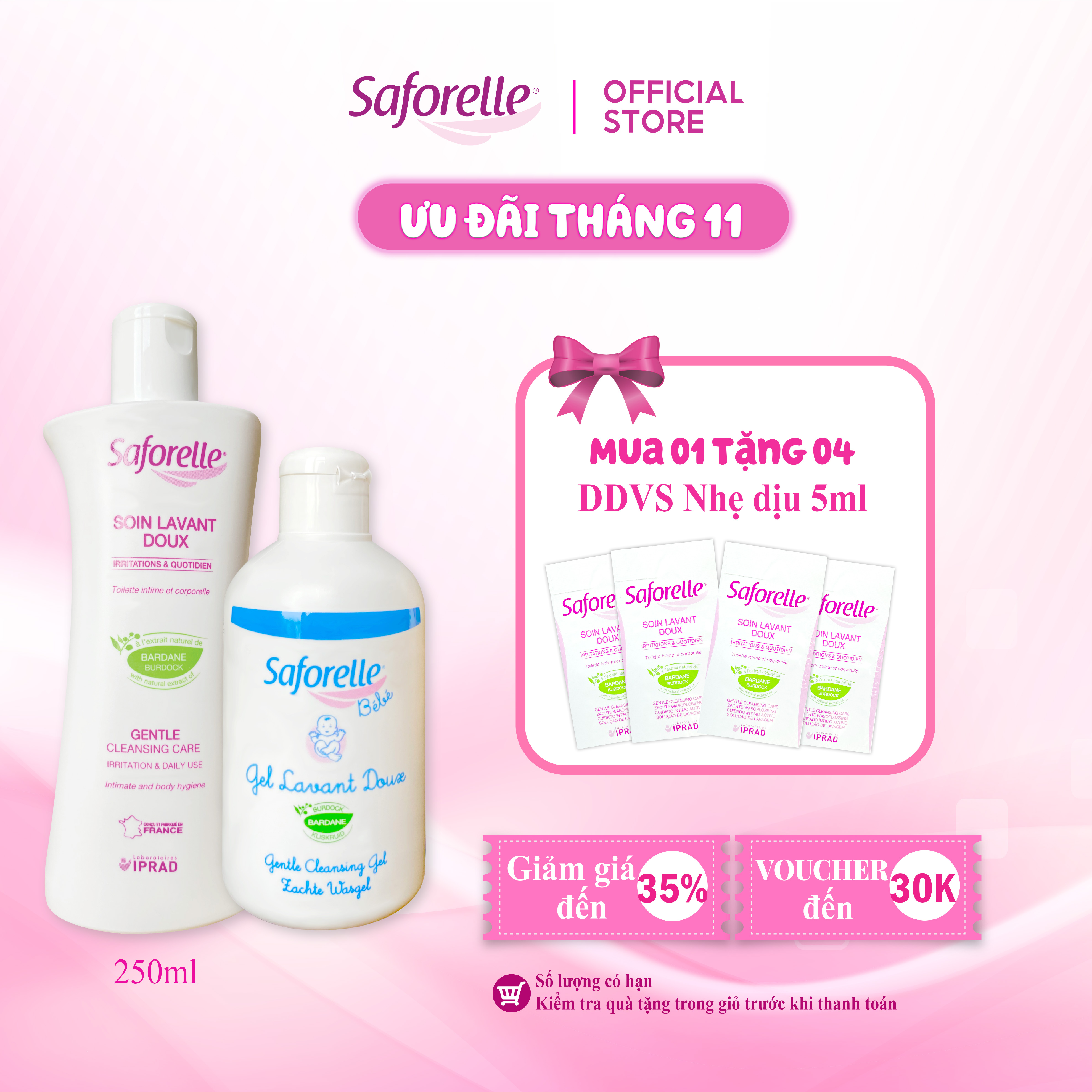 Set shower gel mild soothing for baby saforelle Bebe Gentle Cleansing Gel