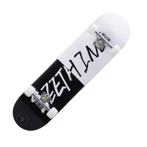 Ván trượt mặt nhám bánh cao su Skateboard cao cấp 80cm (Màu đen trắng)